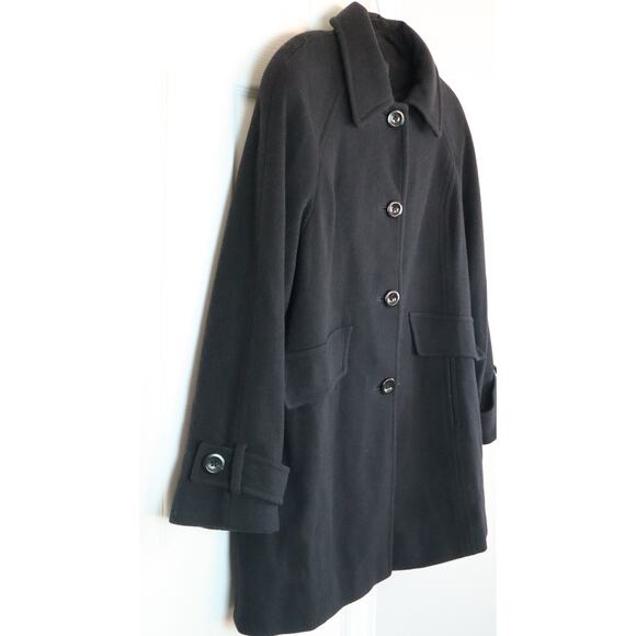 London Fog Black Wool Peacoat Coat Jacket Large Womens Classic Timeless Medium - Picture 3 of 7